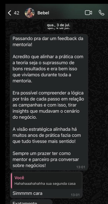 Depoimento Bebel - Mentor e parceiro